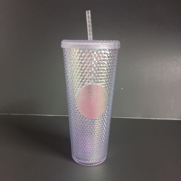 Sparkling Iridescent 24oz Starbucks Cold Cup Tumbler with Lid & Straw - Picture 1 of 6
